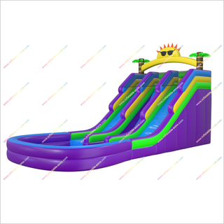 Sunflower-Themed Inflatable Water Slide With Two Slides Massive Inflatable Pool Bounce Houses Water Slides For Sale