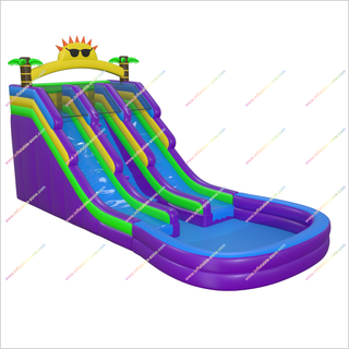 Sunflower-Themed Inflatable Water Slide With Two Slides Massive Inflatable Pool Bounce Houses Water Slides For Sale