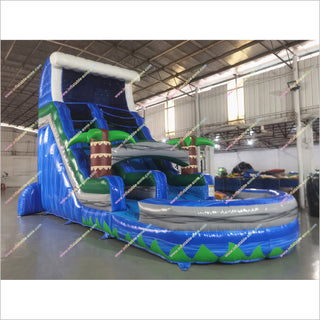 Tall Inflatable Palm Tree Blow Up Water Slide Bounce House Inflatable Water Slide For Above Ground Pool