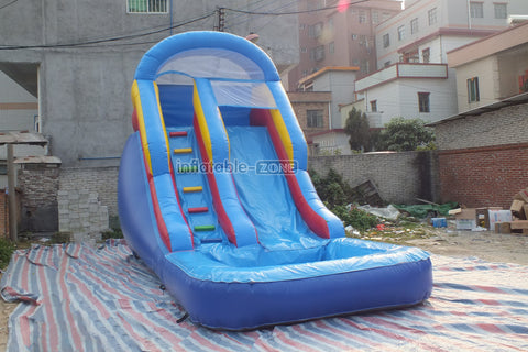 Backyard Moonwalk Inflatable Water Slide With Swimming Pool Sports Single Lane Water Slide Home