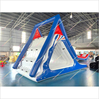 Triangle Inflatable Water Park Equipment Floating Island Commercial Inflatable Water Slides For Sale