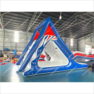 Triangle Inflatable Water Park Equipment Floating Island Commercial Inflatable Water Slides For Sale