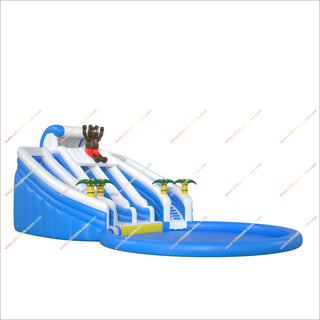Bear-Themed Crazy Inflatable Water Slides Big Splash Pool Giant Inflatable Water Park For Sale