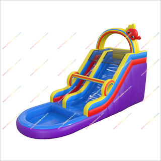 Rainbow-Themed Inflatable Waterslide Bounce House Inflatable Party Games Best Water Slide For Pool