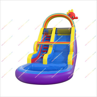 Rainbow-Themed Inflatable Waterslide Bounce House Inflatable Party Games Best Water Slide For Pool