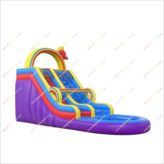 Rainbow-Themed Inflatable Waterslide Bounce House Inflatable Party Games Best Water Slide For Pool