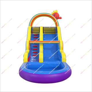 Rainbow-Themed Inflatable Waterslide Bounce House Inflatable Party Games Best Water Slide For Pool