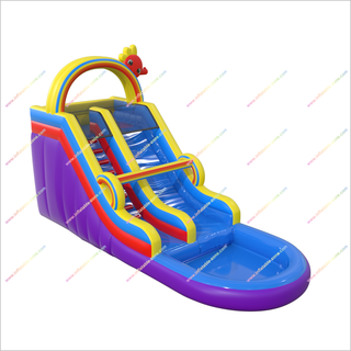 Rainbow-Themed Inflatable Waterslide Bounce House Inflatable Party Games Best Water Slide For Pool