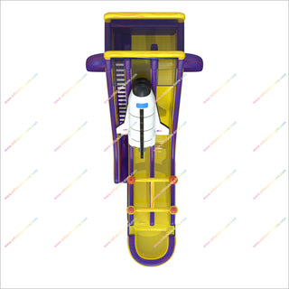 Space Shuttle Inflatable Water Slide Playground Galaxy Graphics Dual Lane Inflatable Waterslide For Pool