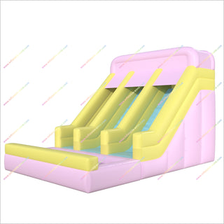 Inflatable Waterslides Beautiful Pastel Colors Two Lane Water Slide Inflatable Pool For Sale Near Me