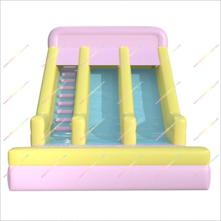 Inflatable Waterslides Beautiful Pastel Colors Two Lane Water Slide Inflatable Pool For Sale Near Me