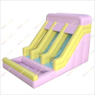 Inflatable Waterslides Beautiful Pastel Colors Two Lane Water Slide Inflatable Pool For Sale Near Me
