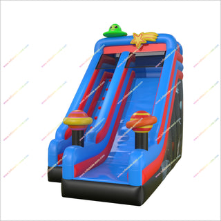 Inflatable Space Jump And Slide Bounce House Amusement Center Inflatable Wet And Dry Slide For Adventure Parks