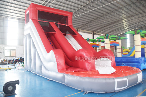 Commercial Inflatable Wet And Dry Water Slide Exciting Climb And Slide With Inflatable Splash Pool