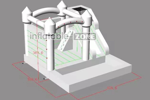 Inflatable-Zone Design Jumping Bouncy Castle Combo Inflatable White Bounce House With Slide And Ball Pit
