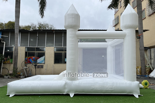 Small Jumpers Inflatable White Bounce House Combo Kids Party Bouncy Castle For Outdoor Party