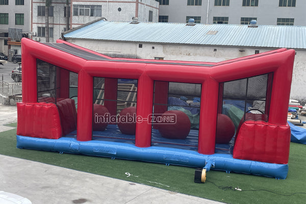 Inflatable Wipeout Big Red Ball Challenge Game Inflatable Obstacle Course Run Game Wiped Out