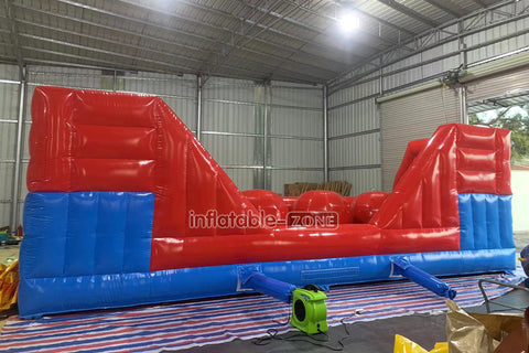 Wipeout Interactive Inflatable Obstacle Course With Slide Big Jumper Balls Inflatable Wipeout Game