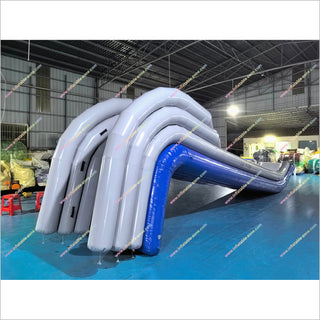 Luxury Inflatable Yacht Lake Float Dock Waterslide Inflatable Floating Yacht Water Slide For Sale