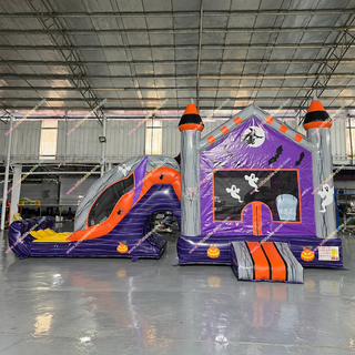 Create the ultimate Halloween attraction with this Inflatable Bounce House with Slide! Featuring a spooky haunted theme, this inflatable castle combo is perfect for kids to jump, bounce, and slide while celebrating. Great for parties, events, or festivals, it’s easy to set up, durable, and ensures hours of safe entertainment. A must-have centerpiece for Halloween fun!