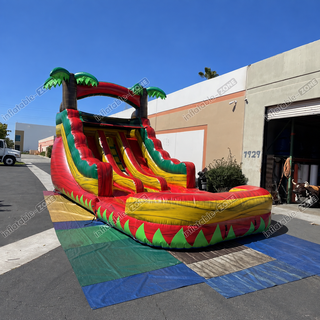 Add tropical fun to any event with our Inflatable Coconut Tree Water Slide! Perfect for parties and commercial use, this vibrant water slide is designed to entertain and impress. Built for durability and excitement, it’s ideal for businesses looking to offer a unique attraction. Make a splash and create unforgettable memories with this eye-catching slide!