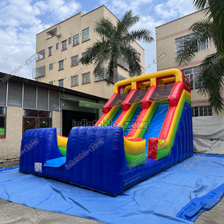 Slide into fun with our Inflatable Dry Slide Jumper! This big, rainbow-colored blow-up slide promises endless excitement for kids of all ages. Easy to set up and sturdy in design, it's the perfect addition to any backyard party or event. Get ready for hours of laughter and joy!