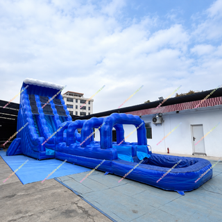Make a splash with this Inflatable Dual Lane Slip and Slide Splash Pool Blue Crush Water Slide for adults. Featuring two fast racing lanes and a refreshing splash pool, it’s perfect for summer parties, events, and rental businesses. Built from durable commercial-grade materials, this eye-catching inflatable delivers exciting water fun, easy setup, and hours of high-energy outdoor entertainment.