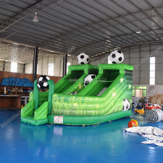 Score big with the Inflatable Football Slide! This sports-themed bouncy castle features a giant slide and a fun bounce area, perfect for children who love sports. With its vibrant football design, it provides hours of active fun, making it an ideal choice for backyard parties and sporting events. Ideal for jumping, sliding, and endless play!