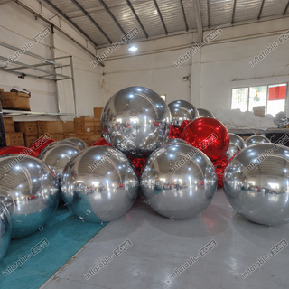 Elevate your event or wedding decor with our Inflatable Mirror Balloon! These mirror balls create captivating reflections on the dance floor, making them perfect for adding a touch of glamour to any occasion. Make your disco ball the focal point and dazzle your guests with this stunning decoration!