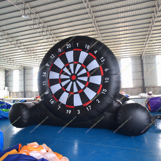 Score big fun with the Inflatable Soccer Dart Board! Perfect for parties, events, or team-building, this oversized dartboard combines soccer and darts for hours of entertainment. Kick velcro soccer balls to hit the target and test your aim. Easy setup and fun for all ages—rent yours today!