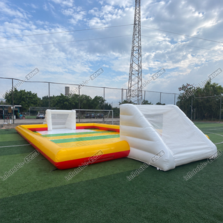 Gear up for an epic match with our Inflatable Soccer Field Game! Transform any space into a football arena with this inflatable sports field. Perfect for soccer-themed parties or outdoor events, it offers hours of competitive fun for players of all ages. Easy to set up and durable, it's designed to withstand intense matches.
