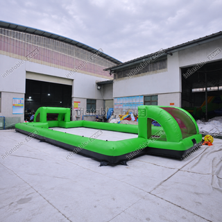 Experience the excitement of our Inflatable Soccer Arena! Perfect for outdoor events or backyard fun, this soap water inflatable soccer field provides a unique twist on the classic game. Get ready to slip, slide, and score goals in this thrilling inflatable soccer field that promises hours of entertainment for players of all ages. Kick off the fun with our inflatable soccer arena today!