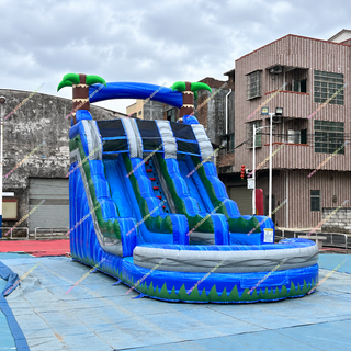 Make a splash with our Tropical Palm Tree Double Water Slide! This vibrant inflatable features two thrilling slides and a spacious splash pool, perfect for parties and events. Designed for endless summer fun, it’s durable, easy to set up, and available for hire or sale. Bring paradise to your backyard today!
