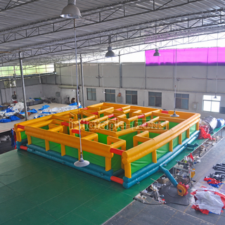 This commercial-grade inflatable maze promises hours of excitement and entertainment for all ages. Perfect for events, parties, or festivals, it's designed for both kids and adults to enjoy. Get ready to navigate through twists and turns, laughter and cheers, with our inflatable maze that guarantees smiles at every corner!