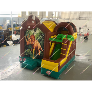 Big Inflatable Dinosaur Bouncy Castle Slide Combo Inflatable Triceratops Bounce House With Slide Near Me