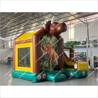Big Inflatable Dinosaur Bouncy Castle Slide Combo Inflatable Triceratops Bounce House With Slide Near Me