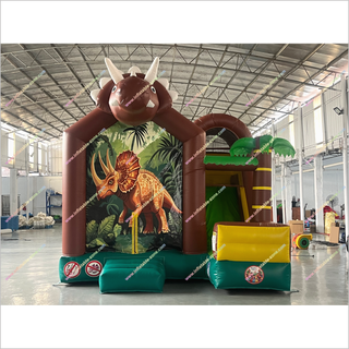 Big Inflatable Dinosaur Bouncy Castle Slide Combo Inflatable Triceratops Bounce House With Slide Near Me