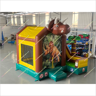 Big Inflatable Dinosaur Bouncy Castle Slide Combo Inflatable Triceratops Bounce House With Slide Near Me