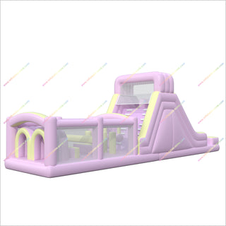 Pastel Colored Inflatable Assault Course To Buy Playground Inflatables Obstacle Course Bounce House Rental Near Me
