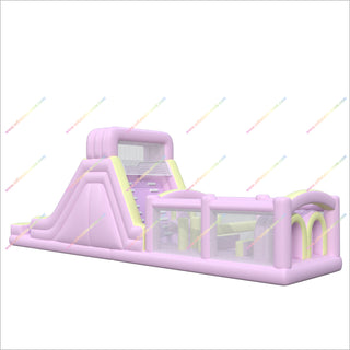 Pastel Colored Inflatable Assault Course To Buy Playground Inflatables Obstacle Course Bounce House Rental Near Me