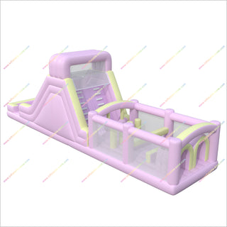 Pastel Colored Inflatable Assault Course To Buy Playground Inflatables Obstacle Course Bounce House Rental Near Me