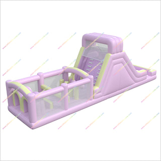 Pastel Colored Inflatable Assault Course To Buy Playground Inflatables Obstacle Course Bounce House Rental Near Me
