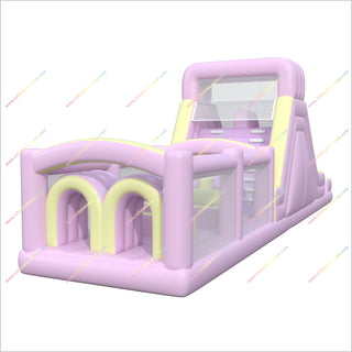 Pastel Colored Inflatable Assault Course To Buy Playground Inflatables Obstacle Course Bounce House Rental Near Me