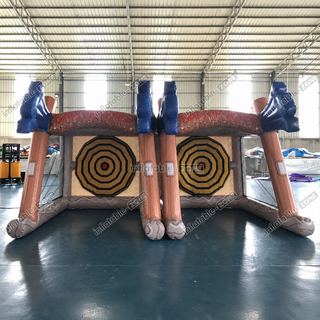Add a unique twist to your party with our Interactive Inflatable Double Battle Axes Throwing Games! This engaging game features inflatable targets for axe and dart throwing, combining fun and skill in a safe, inflatable setup. Perfect for events, gatherings, and team-building activities, it offers a thrilling challenge for all ages. Easy to set up and durable for repeated play, this game promises hours of competitive entertainment and memorable fun.