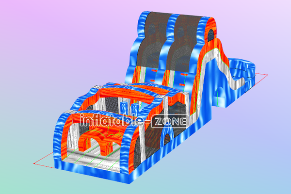 Inflatable-Zone Design Jump Obstacle Course Inflatable Water Slide Obstacle Course Swimming Pool For Fun Party