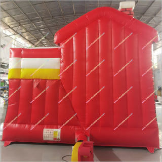 Colorful Christmas Jumping Castle And Slide Happy Hop Combo Inflatable Bounce House With Slide Rental