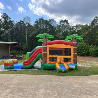 Dive into fun with our Kids Inflatable Bounce House featuring Water Slides! This bounce castle includes an exhilarating water slide for extra excitement, plus a ball pit for endless play. Perfect for sunny days and parties, it's a hit with kids of all ages. Durable, safe, and easy to set up, it's the ultimate addition to any backyard or event. Upgrade your gatherings with this splashing inflatable attraction!