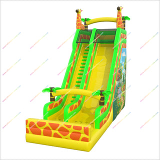 Large Inflatable Giraffe Slide Jungle Animals Inflatable Bouncer Castle Amusement Park Slide For Sale