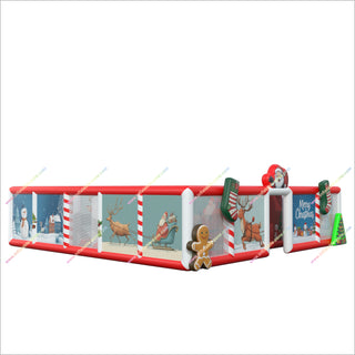 Merry Christmas Decorations Large Inflatable Maze Commercial Outdoor Games Inflatable Obstacle Interactive Maze