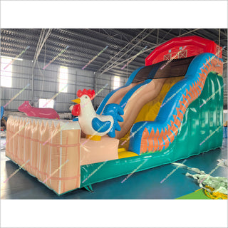 Farm-Themed Large Inflatable Slide For Sale Best Commercial Funny Inflatable Animals Party Tall Playground Slide